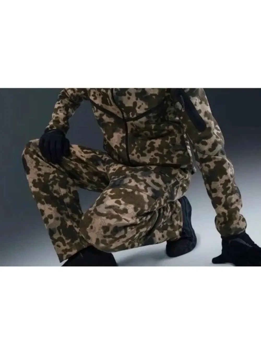 $280 Nike Sportswear Club Fleece Cargo Pants &Hoodie Men’s S  Green Camo II1324 - Picture 6 of 16